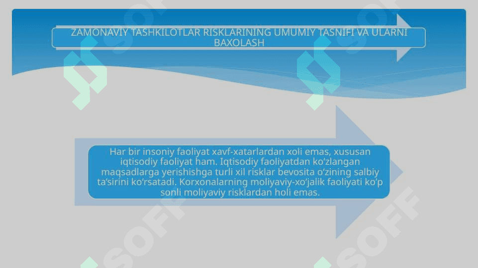 ZAMONAVIY TASHKILOTLAR RISKLARINING UMUMIY TASNIFI VA ULARNI BAXOLASH 2