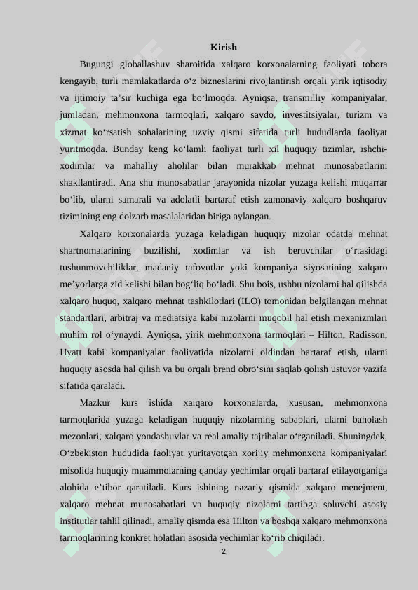 Xalqaro korxonalarda huquqiy nizolarni bartaraf etishning huquqiy jihatlari 2