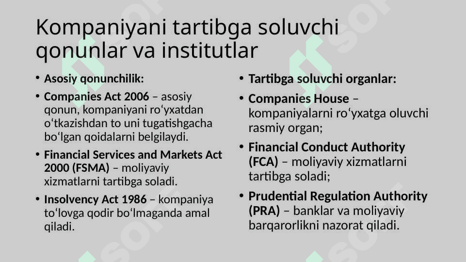 Kompaniyalar kapitali va biznesni moliyalashtirish 8
