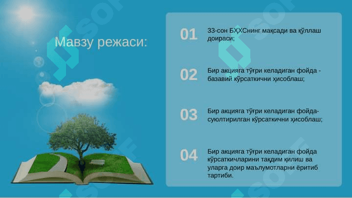 33-БҲХС  “Бир акцияга тўғри келадиган фойда 3