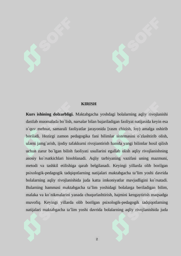Maktabgacha yoshdagi bolalar ta’lim tarbiyasi. Maktabgacha ta’lim tashkilotlarida tarbiya turlari va ularning shaxs kamolotiga ta’siri 2