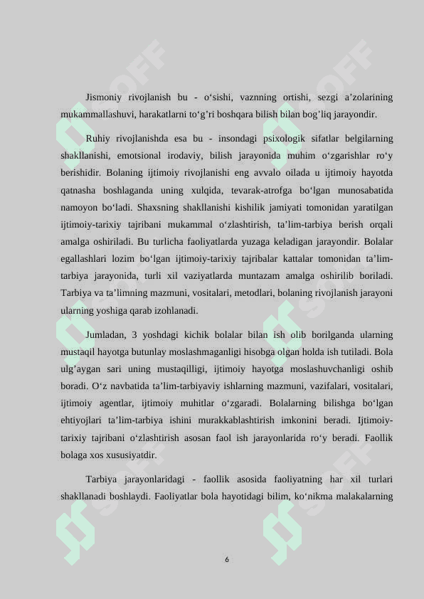 Maktabgacha yoshdagi bolalar ta’lim tarbiyasi. Maktabgacha ta’lim tashkilotlarida tarbiya turlari va ularning shaxs kamolotiga ta’siri 6
