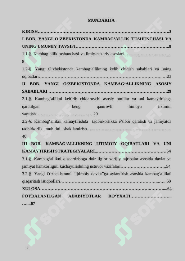 Yangi O‘zbekistonni “ijtimoiy davlat”ga aylantirish asosida kambag‘allikni qisqaritish 2