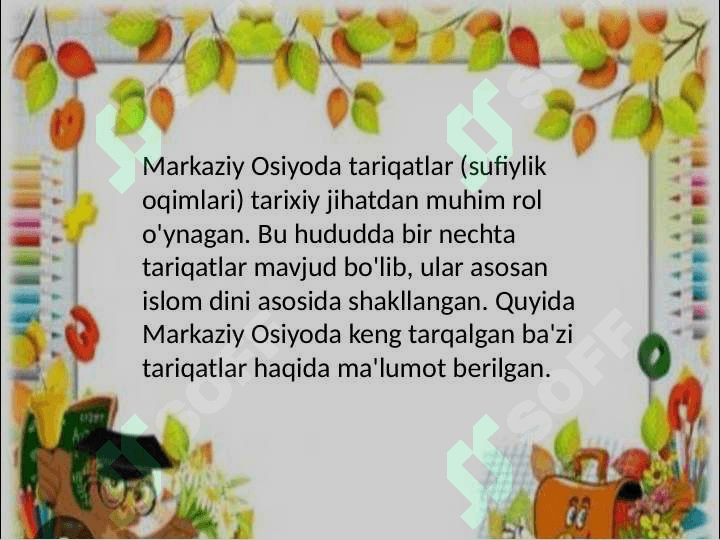 Mavzu: Markaziy Osiyodagi tariqatlar.Tasavvufda komil inson tushunchasi 3
