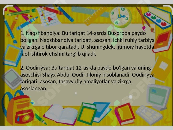 Mavzu: Markaziy Osiyodagi tariqatlar.Tasavvufda komil inson tushunchasi 4