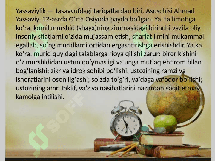Mavzu: Markaziy Osiyodagi tariqatlar.Tasavvufda komil inson tushunchasi 7