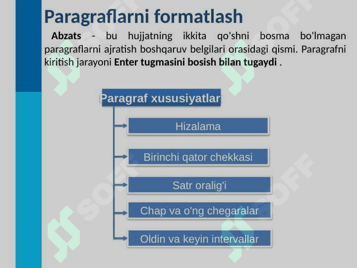 MS WORD DASTURIDA MATNNI FORMATLASH 6