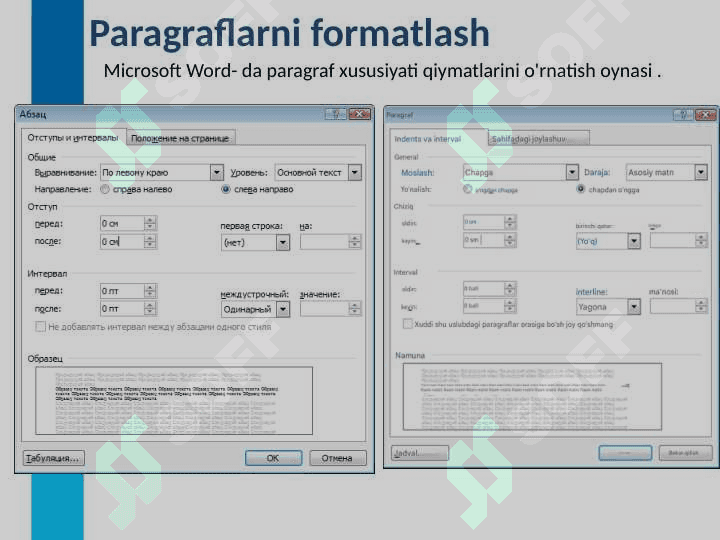 MS WORD DASTURIDA MATNNI FORMATLASH 7