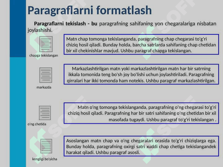 MS WORD DASTURIDA MATNNI FORMATLASH 8