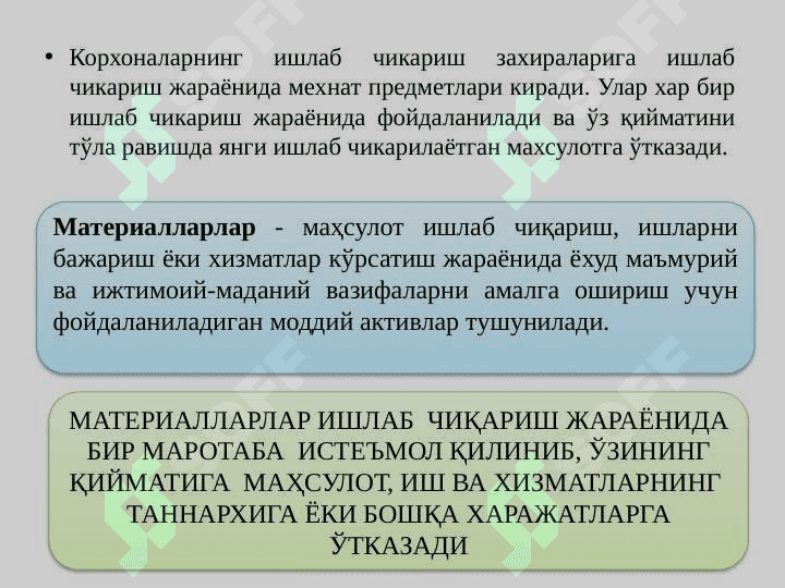 МАТЕРИАЛЛАР ҲИСОБИ 5