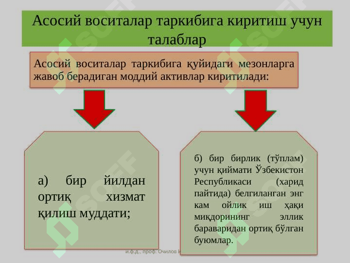 Асосий воситалар ва номоддий активлар ҳисоби 6