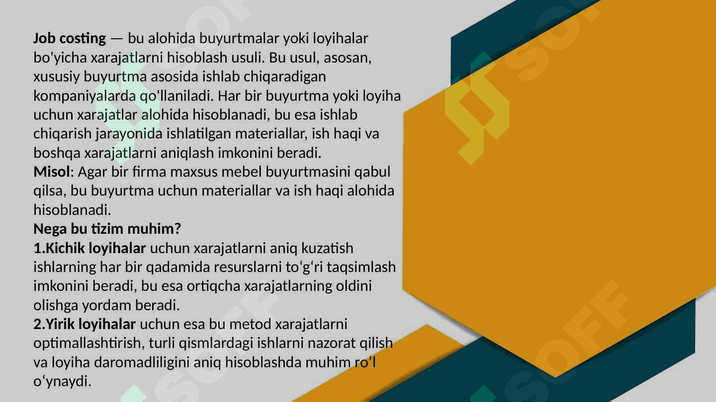 ISH BO‘YICHA, PARTIYALAR BO‘YICHA VA XIZMAT KO‘RSATISH BO‘YICHA HARAJATLARNI HISOBLASH 3