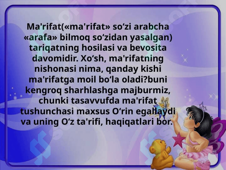 Mavzu: Maʼrifat va haqiqat.Tasavvuf silsilalari. 2
