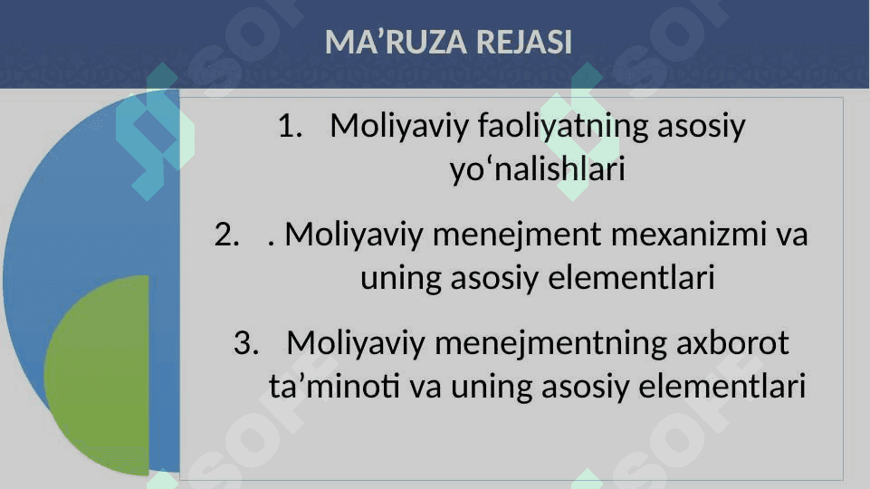 Moliyaviy menejmentni tashkil etish mexanizmi va korxonalarda tashkiliy xususiyatlari 2