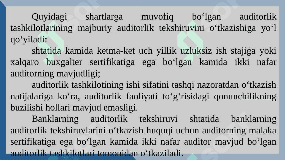 Auditorlik tekshiruvlarini o‘tkazish 7