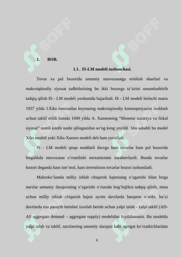 IS-LM MODELIDA BYUDJET- SOLIQ  VA PUL-KREDIT SIYOSATI 6