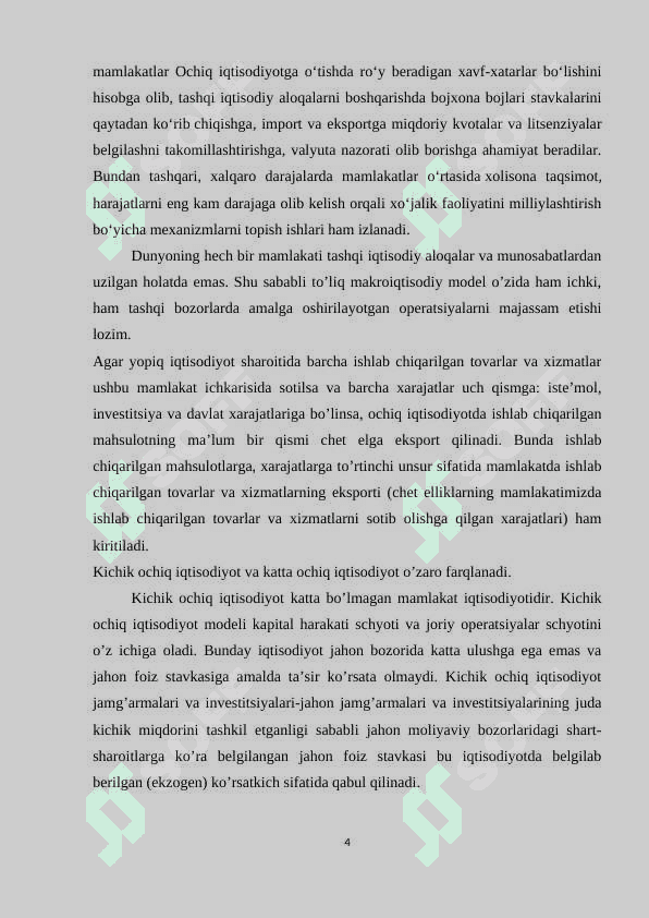 KICHIK OCHIQ IQTISODIYOT MODELI. 4