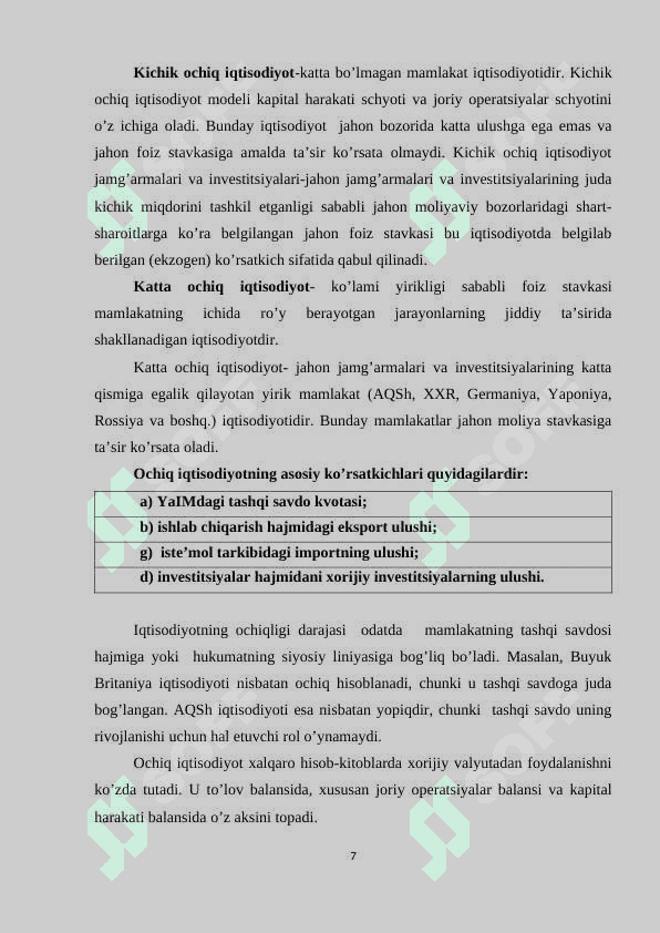 KICHIK OCHIQ IQTISODIYOT MODELI. 7