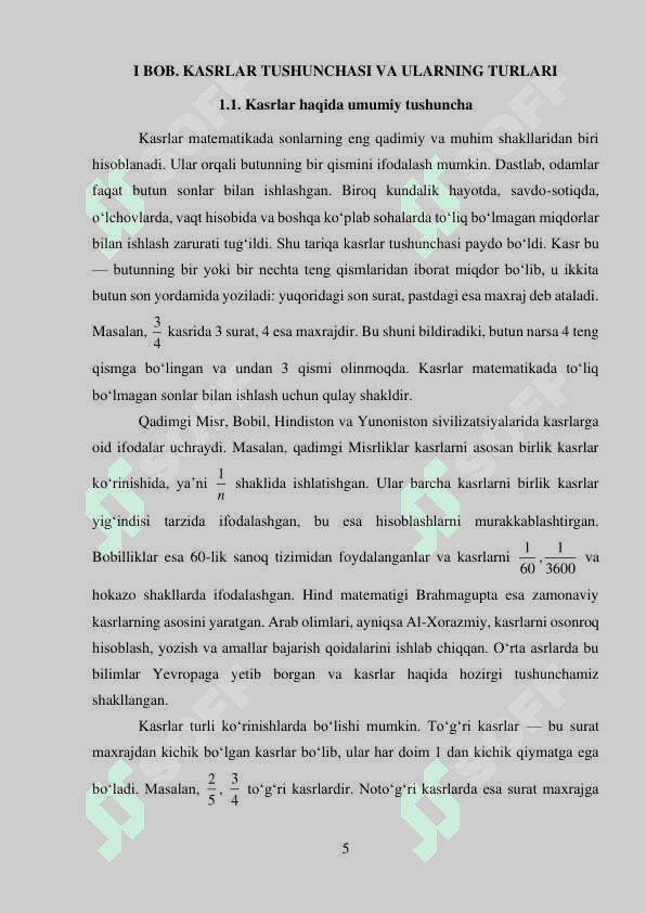 Kasrlarni taqqoslash 4