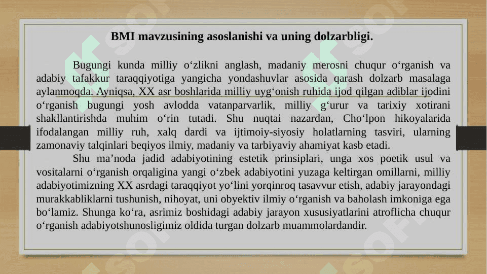 BMI taqdimoti.CHO‘LPON HIKOYALARIDA MILLIY RUH IFODASI 3