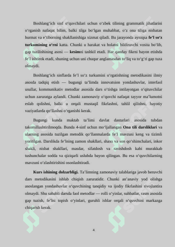 BOSHLANG‘ICH SINF O‘QUVCHILARIGA FE’LNI O‘RGATISHNING ILMIY-NAZARIY ASOSLARI 4