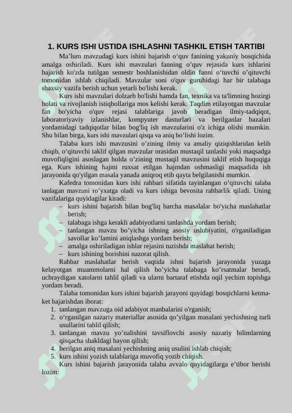 KURS ISHLARINI TAYYORLASH BO’YICHA USLUBIY KO’RSATMALAR 6