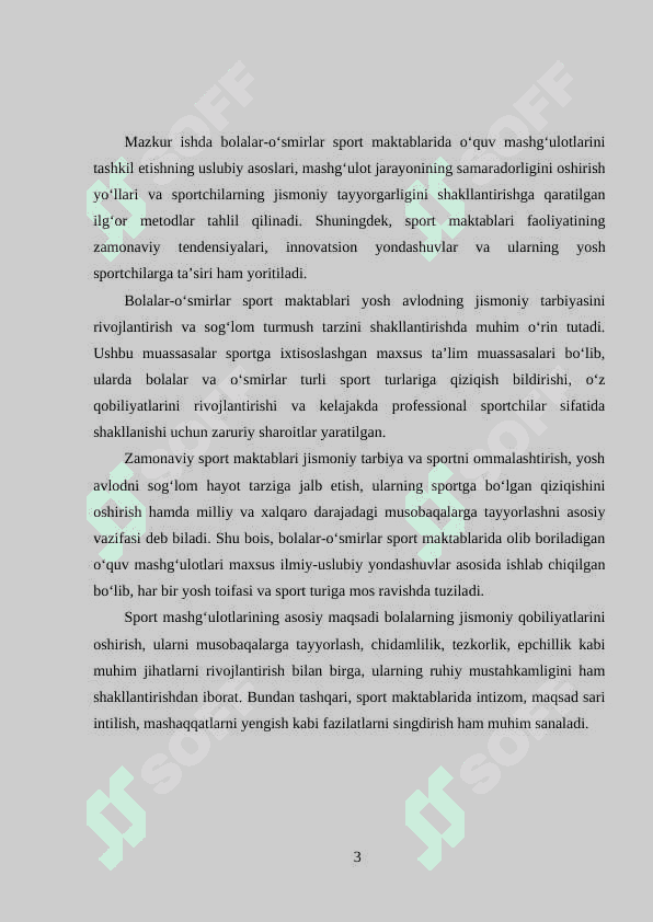 Bolalar o`smirlar sport maktablari o`quv mashg`ulotlari 3
