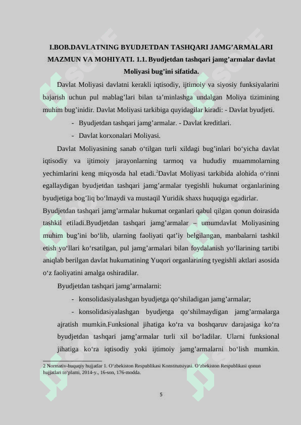Budjetdan tashqari jamg'armalar va ularning vazifalari 6