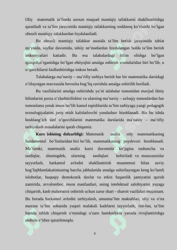 Differensial hisobning ba’zi bir tadbiqlari  kurs ishi 3