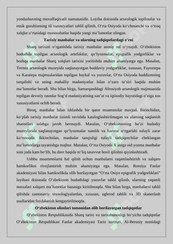 O‘zbekiston Respublikasida sharq tarixi va tarixshunosligi muammolarini o‘rganish maqola 4