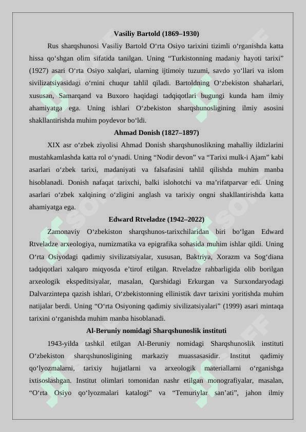 O‘zbekiston sharqshunos tarixchilari ma'ruza 3