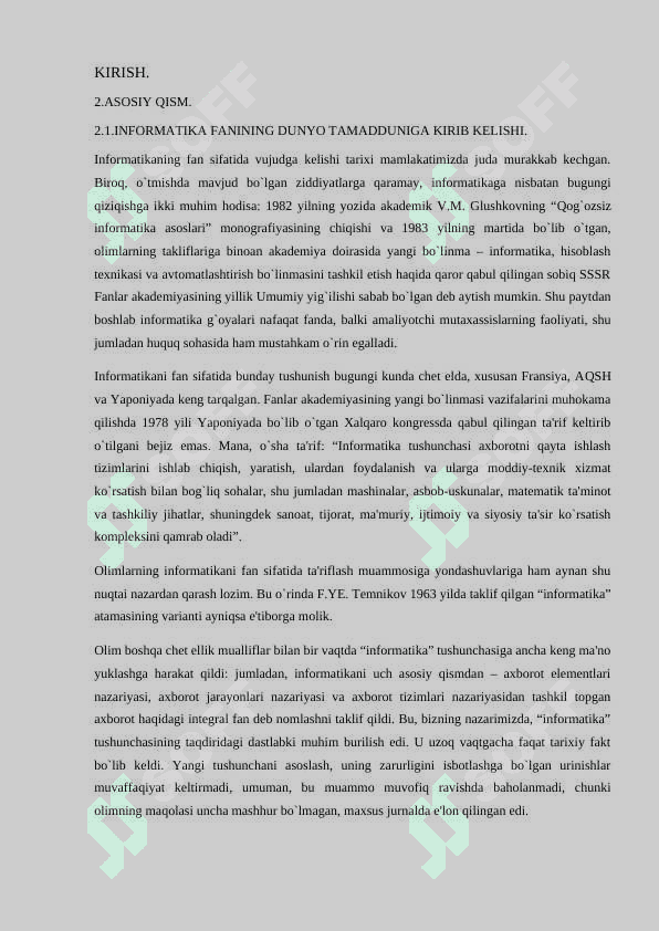INFORMATIKA FANINING TA’RIFI VA RIVOJLANISH ISTIQBOLLARI. 3