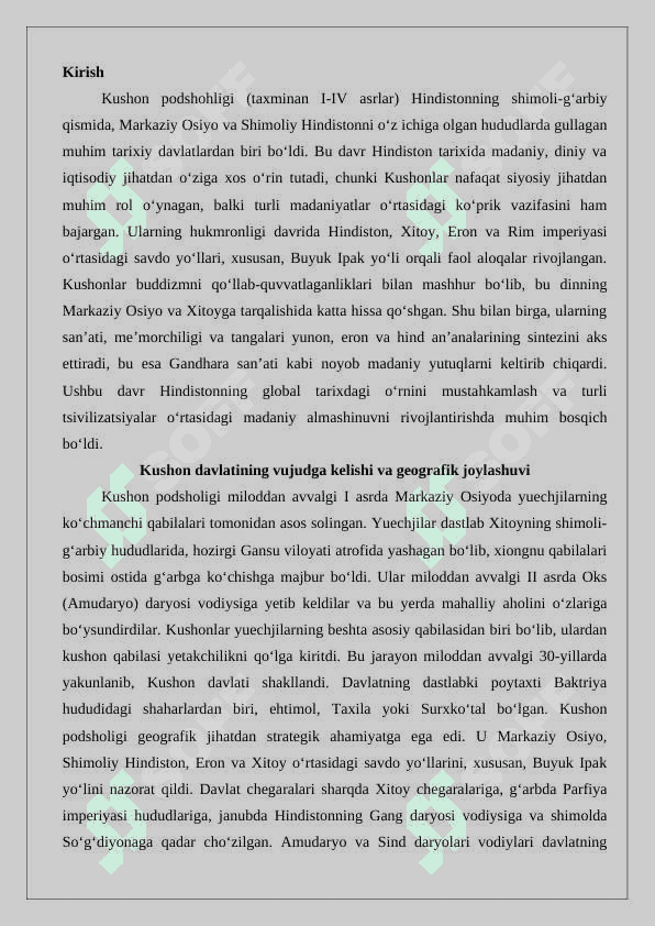 Kushon podsholigi davrida Hindiston 2