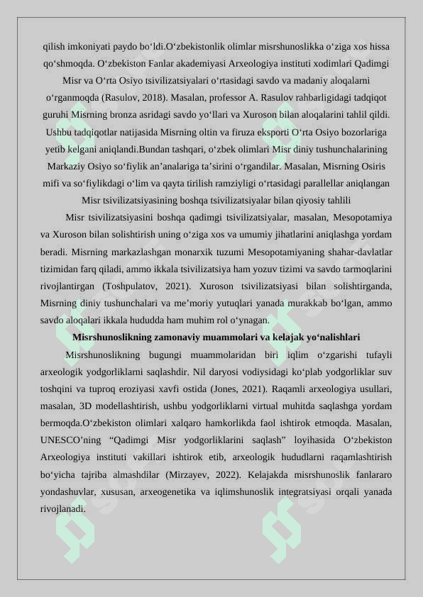 Misrshunoslik va uning rivojlanishi maqola 25 4