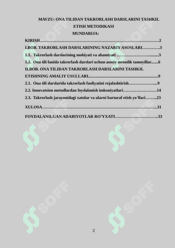 ONA TILIDAN TAKRORLASH DARSLARINI TASHKIL ETISH METODIKASI 2