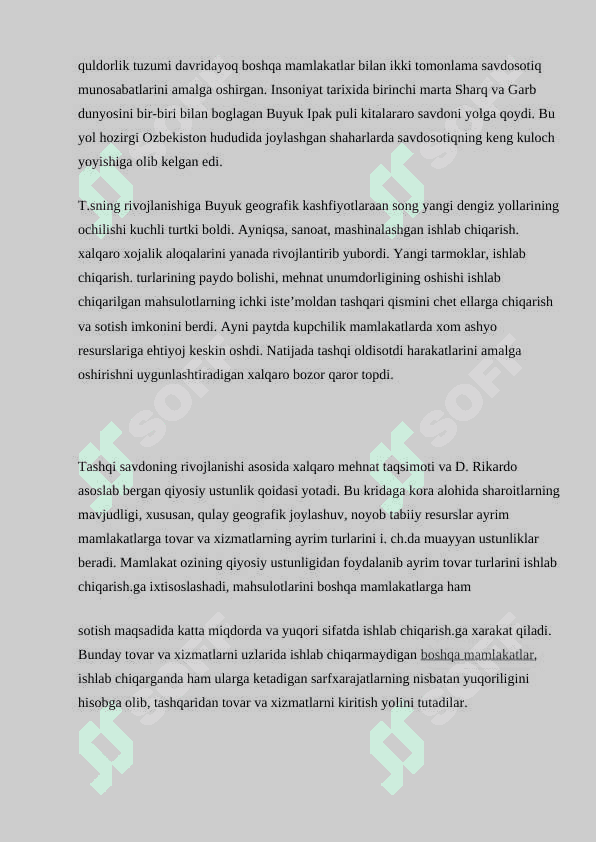 O'zbekiston Respublikasining tashqi savdo siyosati. 6