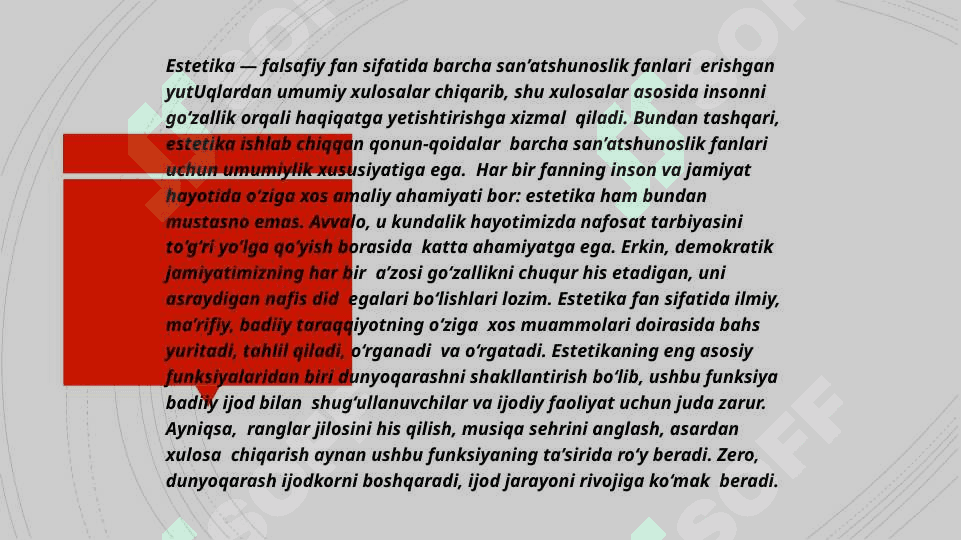 Etika, Estetika mantiq 4