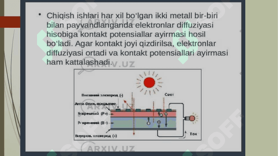 quyosh energiyasini elektr energiyasiga  to'g'ridan-to'gri aylantirish, Ultratovush va unuing xususiuyatlari 2