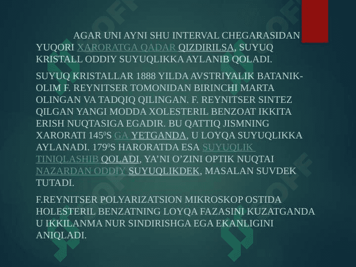Suyuq kristallar va ularning qo’llanilishi 3