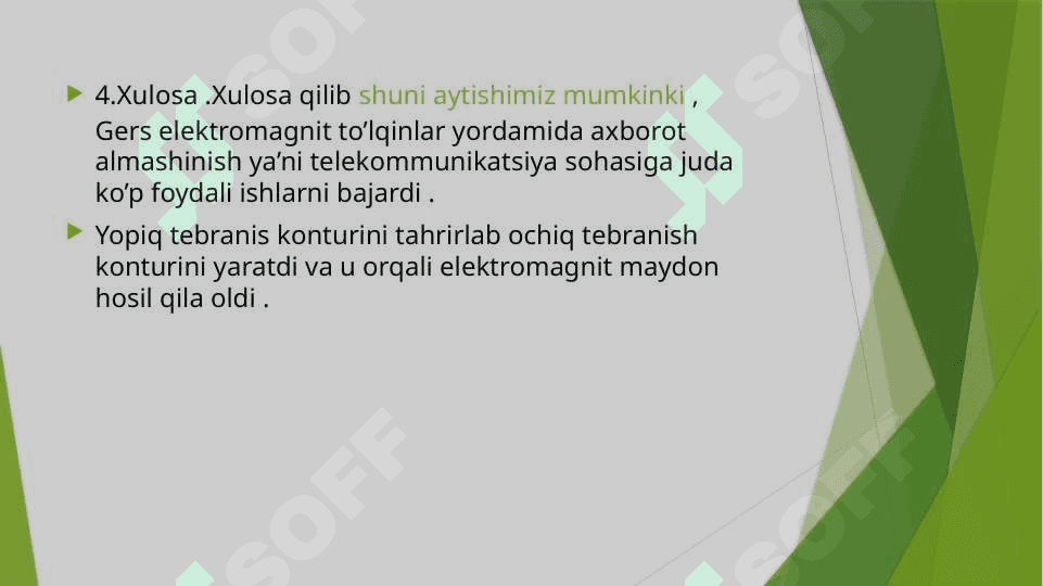 Elektro magnit maydon nazariyasi Gers tajribalari Elektro magnit tulqinning xossalri 8