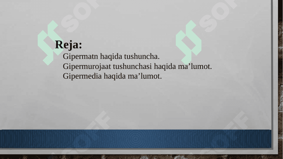 Gipertekst, gipermurojaat va gipermedia tushunchalarini tavsiflash 3