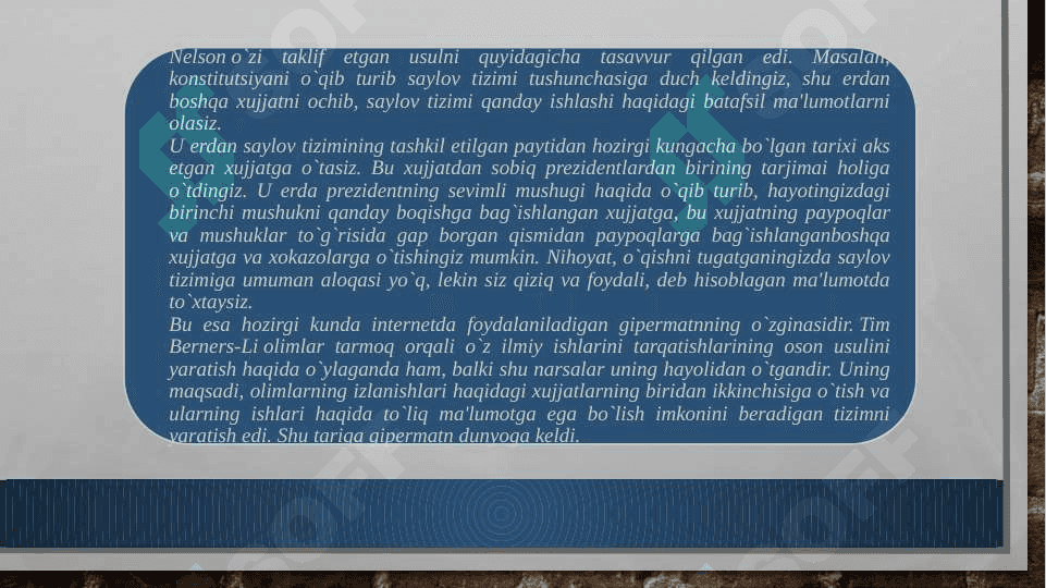 Gipertekst, gipermurojaat va gipermedia tushunchalarini tavsiflash 6