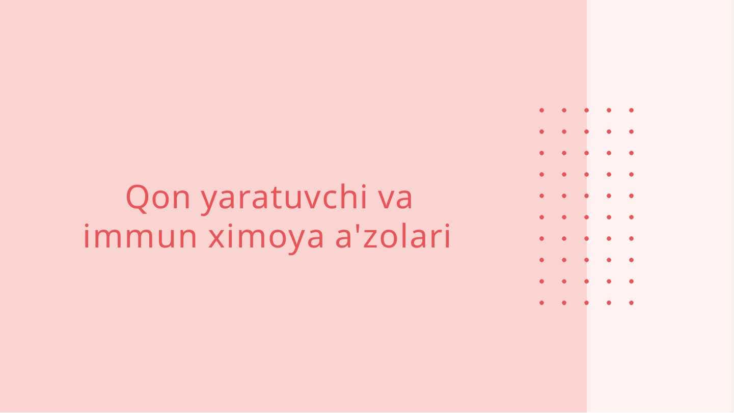Qon yaratuvchi va immun ximoya a'zolari