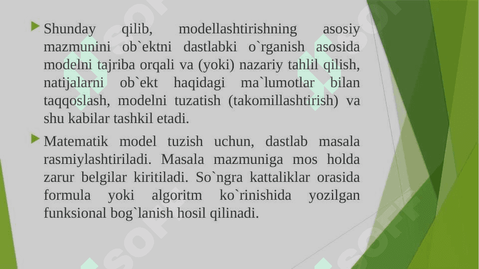 Matematik modellashtirish, sonli tahlil usullarini tizimlarda amalga oshirish. Hisobli experiment. 6
