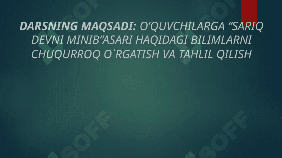Xudoyberdi to`xtaboyevning “sariq devni minib” asari tahlili 2