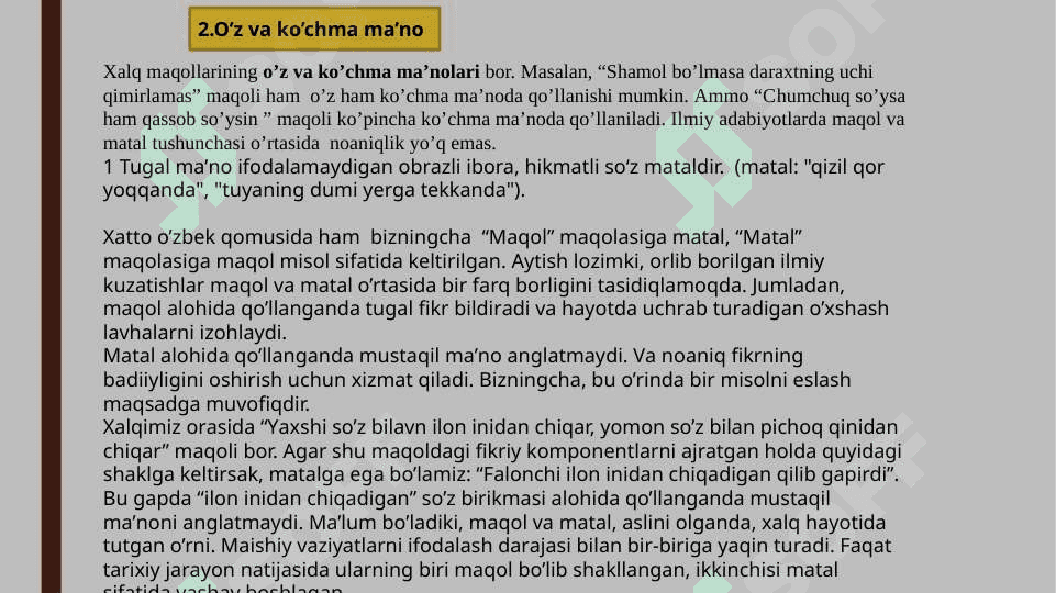 Maqol -xalq og’zaki ijodi janri namunasi 5