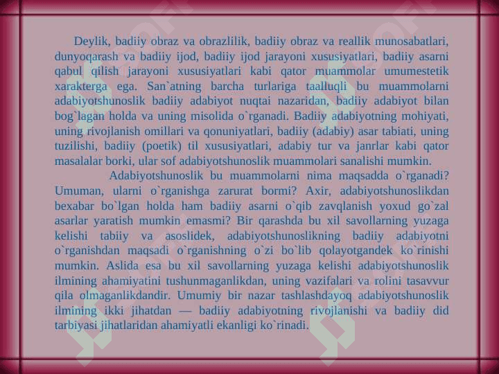 Adabiyotshunoslikning tarixiy tadrijini o’rganish 3