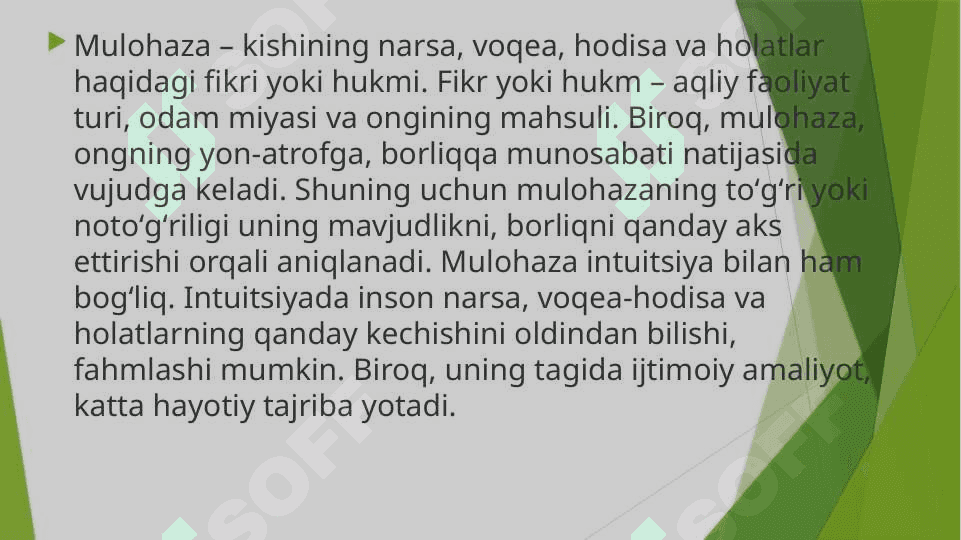 Muloxaza va predikatlar. 2