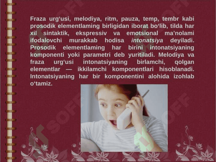 Urgʻu, pauza, intonatsiya, temp va ritm 2