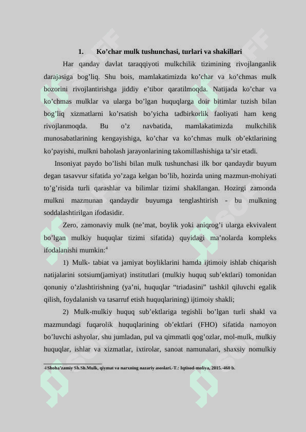Ko'char mulkning ko'rsatkichlari 5